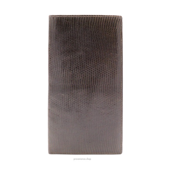 🔴 Long Wallet - Brown Lizard Leather - Picture 1 of 6